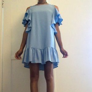 Sky Blue Cold Shoulder Dress